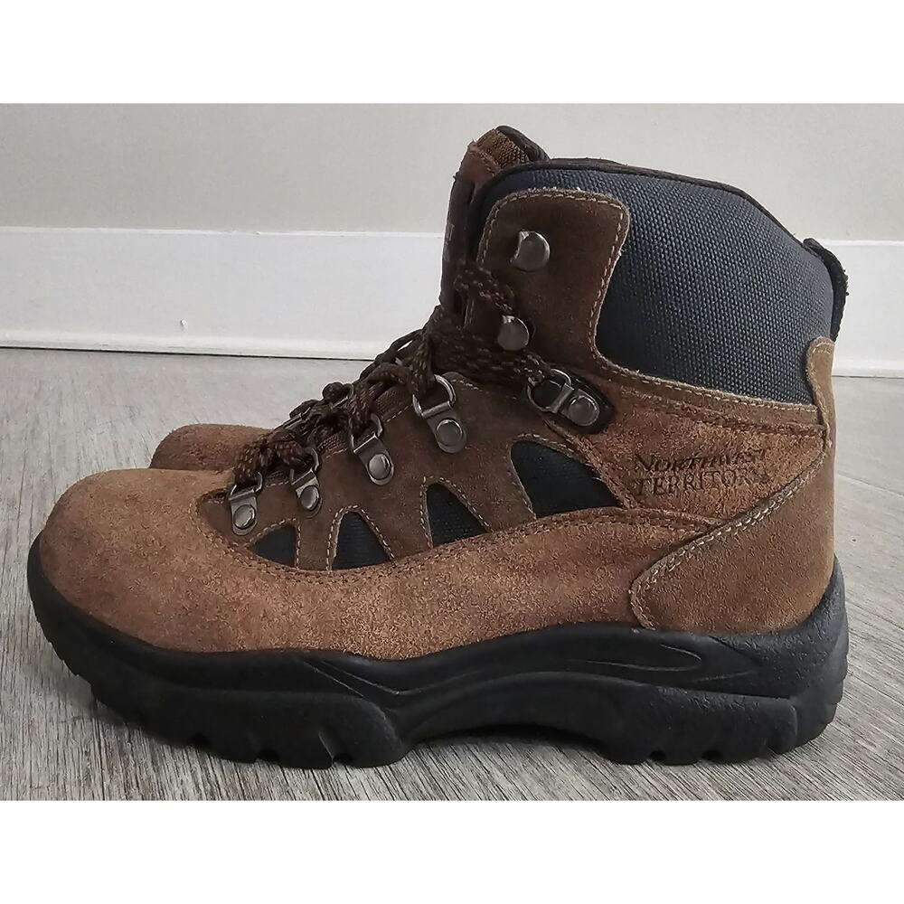 Northwest Territory Hiking Boots Mens Size 6.5 Brown Suede Leather Outdoor Trail